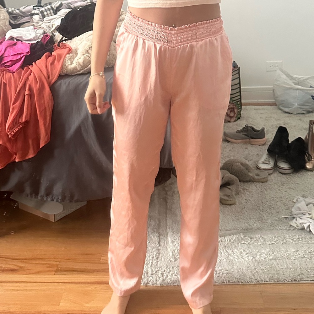 Zara Pink High-Waisted Trousers